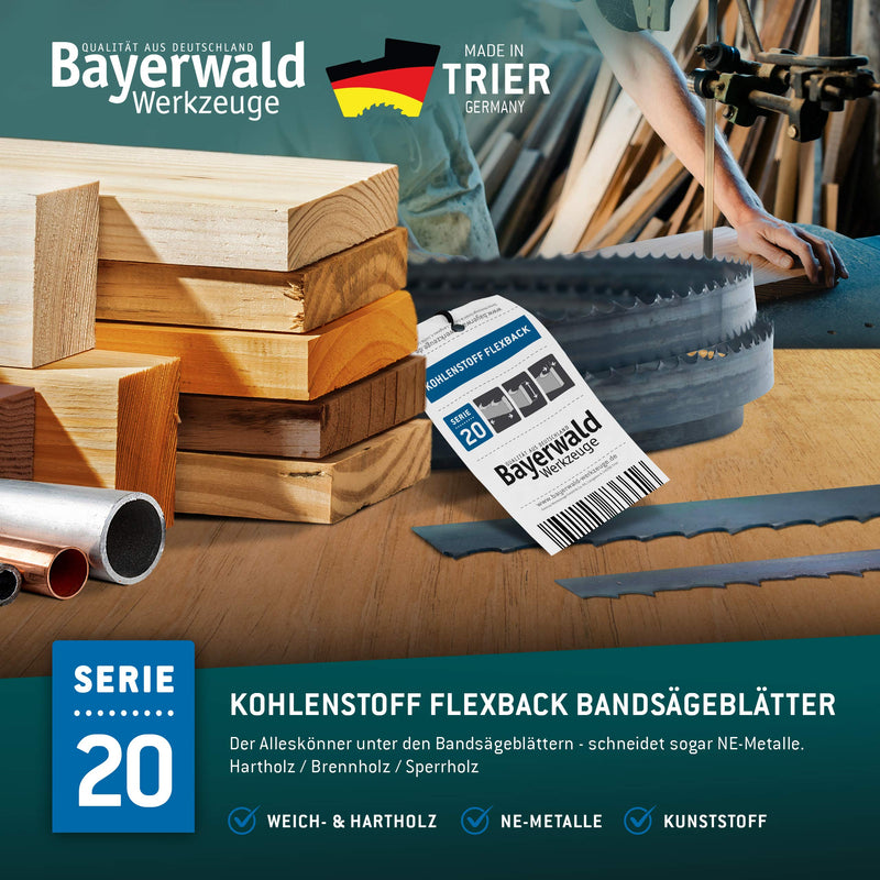 [Australia - AusPower] - Bayerwald Tool Steel Band Saw Blade - 2230 x 16 x 0.5 x 4 / Wood, Non-ferrous Metals, Plastic, Thin Sheets/Saw Band Suitable for Metabo. Magnum and Many More 2230 x 16 x 0.5 x 4 ZpZ / 6mm ZAB(Werkzeugstahl) 