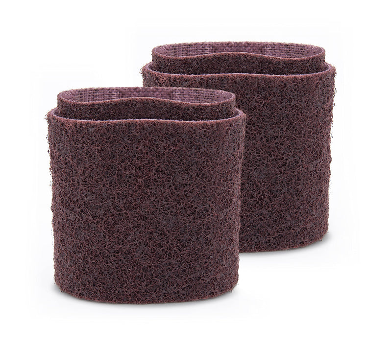 [Australia - AusPower] - CS Unitec | PTX Medium Fleece Nonwoven Sleeve | Abrasive Grit Torque Grinder Tool Attachment for Scratch Removal| 3-1/2" Diameter x 4" Wide, Red, (Pack of 4) 