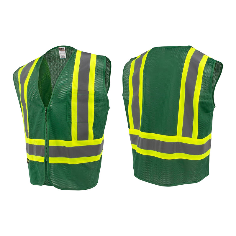 Radians SV22-1 Economy Type O Class 1 Safety Vest Size 2X-Large, Hunter Green Mesh with Contrasting Tape - 1 Each