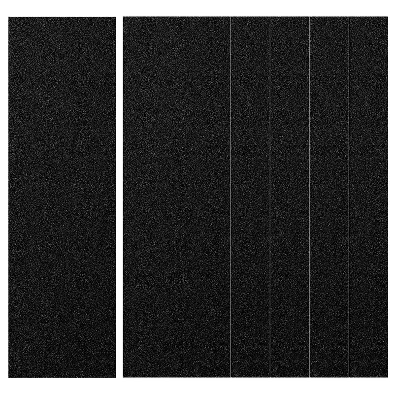 6 Pcs Skateboard Grip Tape, 33" x 9" Black Grip Tape for Skateboard, No Air Bubbles Skateboard Tape Skateboard Griptape, Scooter Grip Tape Sandpaper for Stairs Pedal Wheelchair Steps