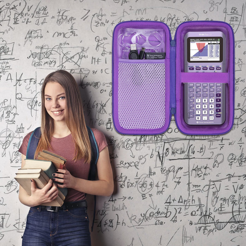 [Australia - AusPower] - co2CREA Hard Case Compatible with Texas Instruments TI-84 Plus CE/TI-84 Plus/TI-Nspire CX II CAS/TI-Nspire CX II/TI-83 Plus/TI-89 Titanium/TI-85 / TI-86 Color Graphing Calculator, Purple Iris Purple Case 