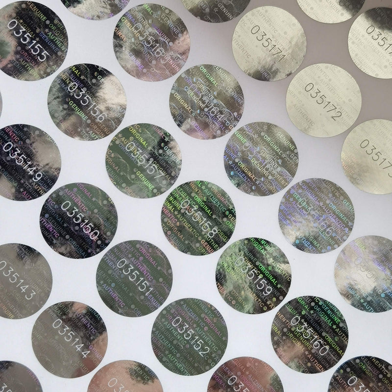 0.79 inch Silver High Security Tamper Evident Seal Warranty Void Original Genuine Authentic Hologram Labels/Stickers w/Unique Sequential Serial Numbering Tamper Proof Stickers(500) 0.79in 500pcs
