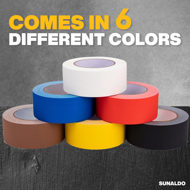 [Australia - AusPower] - Gaffers Tape Heavy Duty, Easy to Rip, Residue-Free Professional Grade Floor Tape for Electrical Cords, Matte Finish Non Reflective, Weather Resistant (1, Black, 2" x 30 Yards) 1 