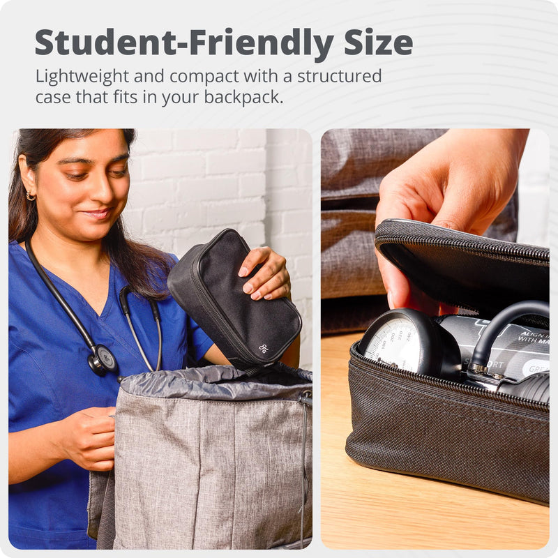 [Australia - AusPower] - Greater Goods Sphygmomanometer, Latex-Free Manual Blood Pressure Cuff, Home Use, Elderly Care with Carrying Case, Onyx Black 