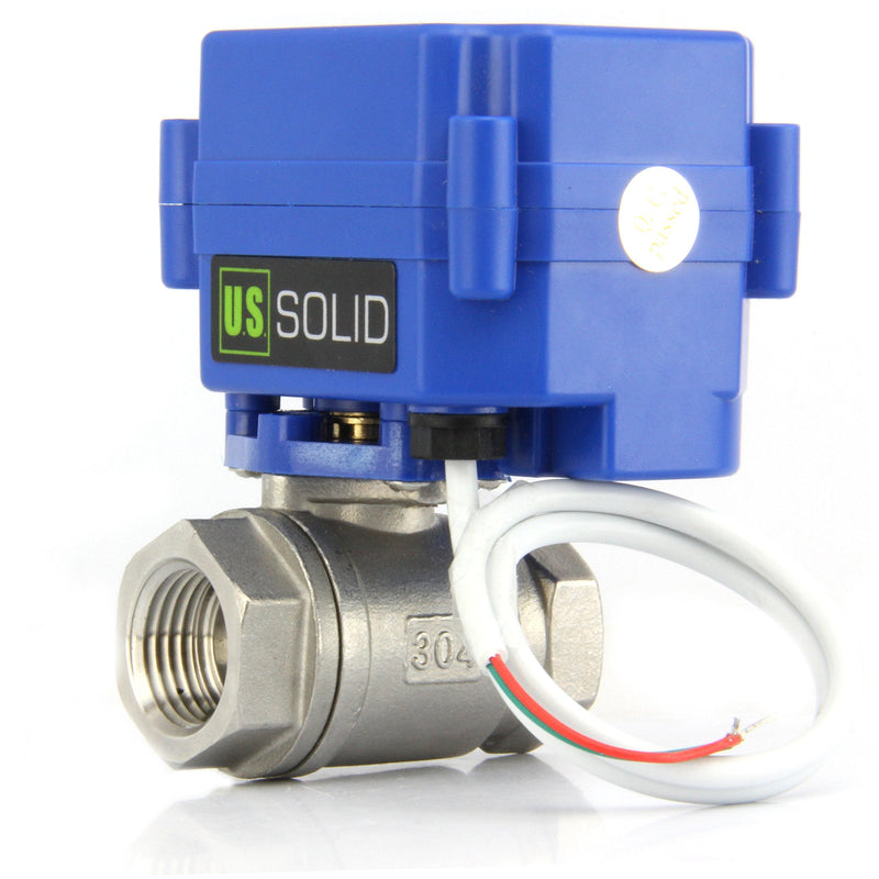 [Australia - AusPower] - Motorized Ball Valve- 1/2" Stainless Steel Ball Valve with Full Port, 9-24V AC/DC and 2 Wire Auto Return Setup by U.S. Solid 1/2 Inch 