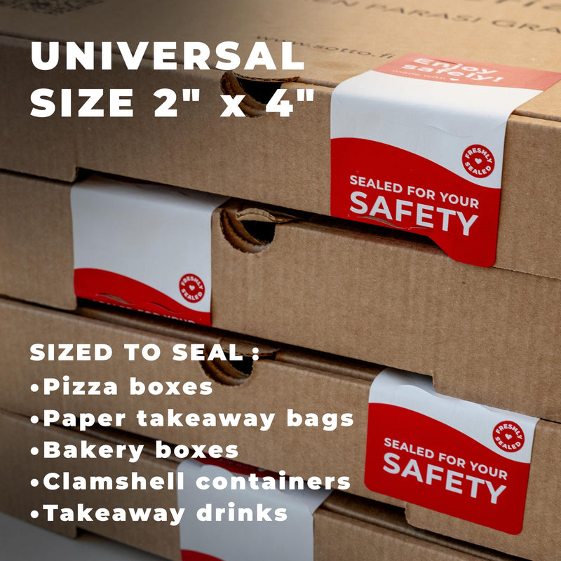Tamper Evident Writable Delivery Labels 2” x 4” – Tamper Proof Stickers for Food Delivery Takeaway Box - 500 Food Safety Stickers with Easy Tear-Off – Strong Adhesive Seal Stickers for Food Delivery 2 x 4"