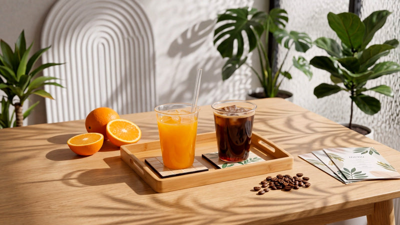 Set of 6 11.8 oz Clear Drinking Glass with Straws, 340 ml 11.8 Oz/ 340 ml
