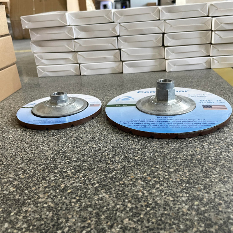 [Australia - AusPower] - Concrete Grinding Wheel 5" Ceramic Diamond Cup Wheel for Floor Grinding, 200# Dry Edge Polishing Discs Fits Angle Grinder, 5/8"-11 200# 