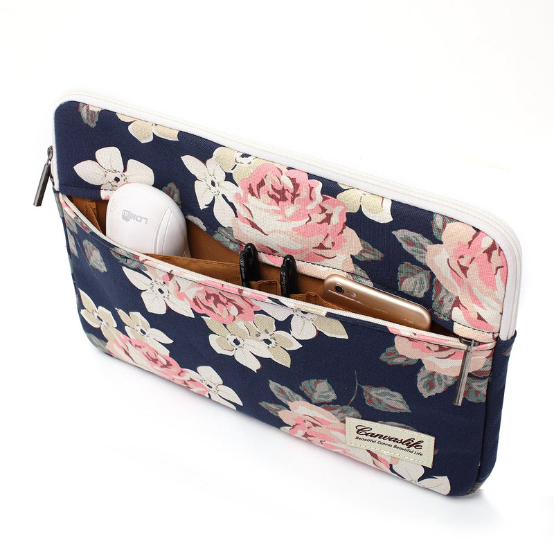 [Australia - AusPower] - White Rose Patten Laptop Sleeve 14 inch 14.0 inch Laptop case Bag 14 inch / 14.0 inch White rose 