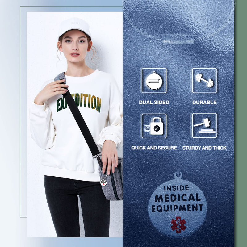 The Perfect Combo for Asthma Relief and CPAP Users: 1.25" Asthma Inhaler Inside Bag Tag and Medical Equipment Inside Bag Tag