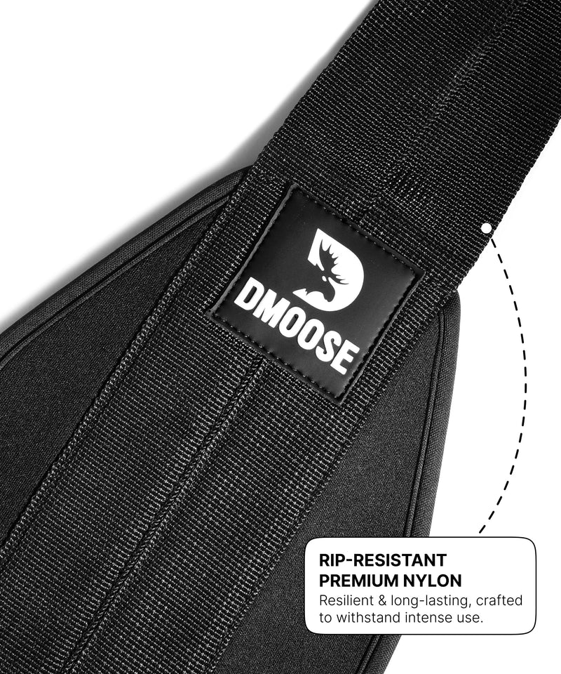 [Australia - AusPower] - DMoose Fitness Hanging Ab Straps for Pull Up Bar & Core Strength Training - Soft Padded Exercise Straps for Ab Swing & Leg Raises, Hang Bar Strap with 2 Steel Carabiners - Abs Equipment for Home & Gym Black 