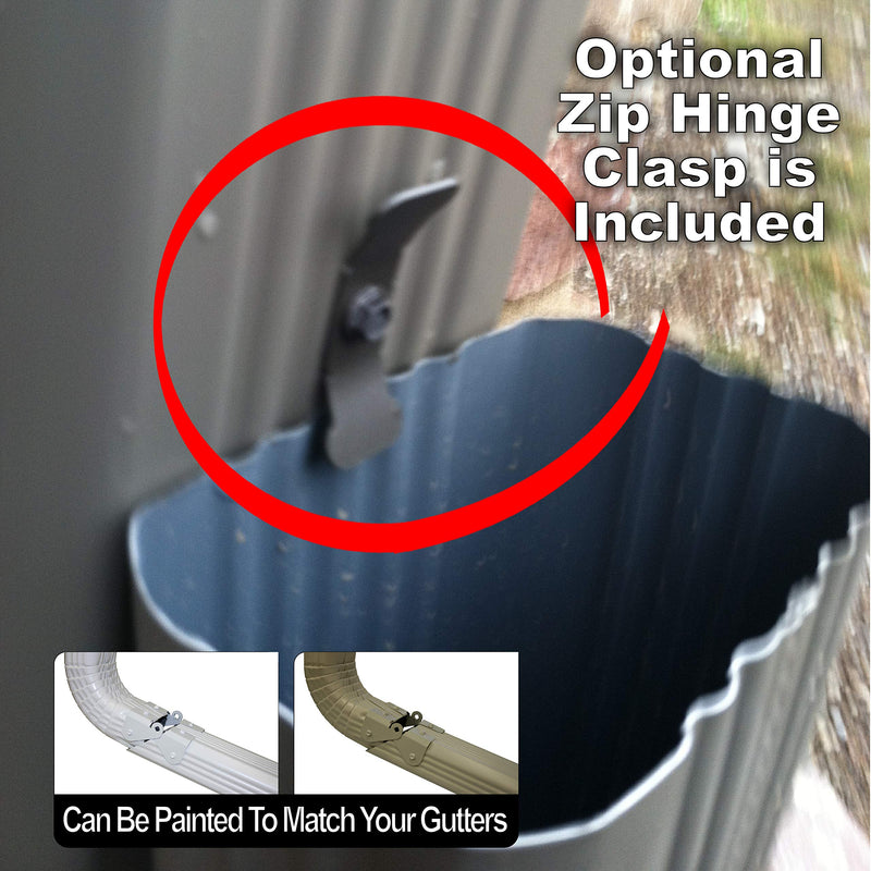 Zip Hinge Downspout Gutter Hinge (5 Pack) | Made in USA | Flip-Up Extension Hinge for Lawn Mowing | Fits Any Size Rectangle or Square Downspouts | Easy DIY Install, Hardware Included 5