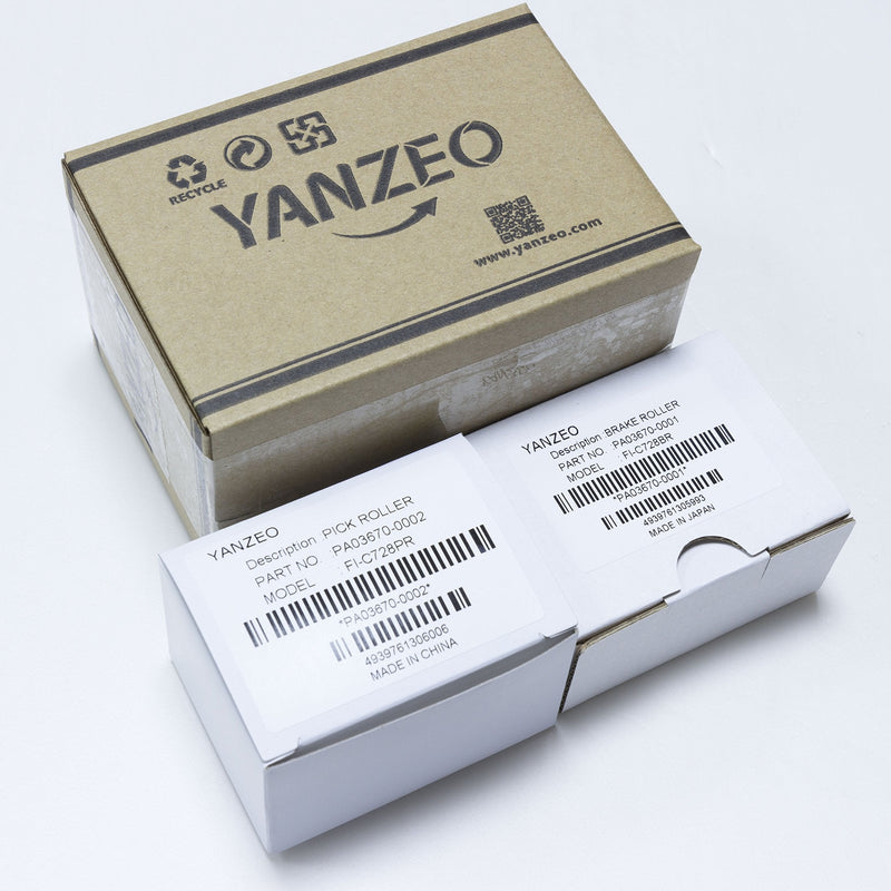 [Australia - AusPower] - YANZEO PA03670-0001 PA03670-0002 Scanner Brake and Pick Roller Set For Fi-7160 Fi-7180 Fi-7260 Fi-7280 With Clean Wipe 