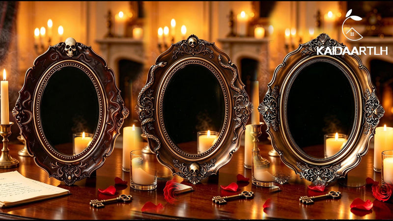 Obsidian Scrying Mirror, Retro Divination Mirror, for Home Decor (C) C