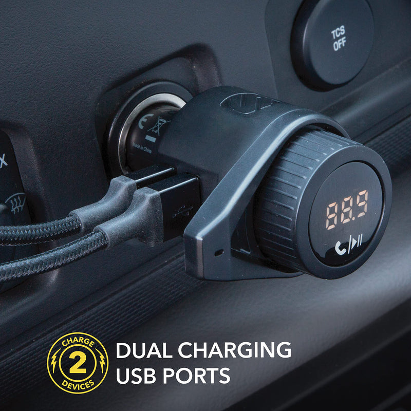 [Australia - AusPower] - Scosche BTFM5 Bluetooth Hands-Free Car Kit with Digital FM Transmitter and Dual 12W USB Charging Ports For Vehicles Dual USB-A, 12W Black 