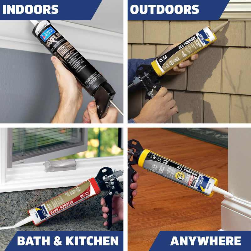 [Australia - AusPower] - White Lightning WL30060 3006 Siliconized Acrylic Latex All Purpose Caulk, 10 oz Cartridge, White 