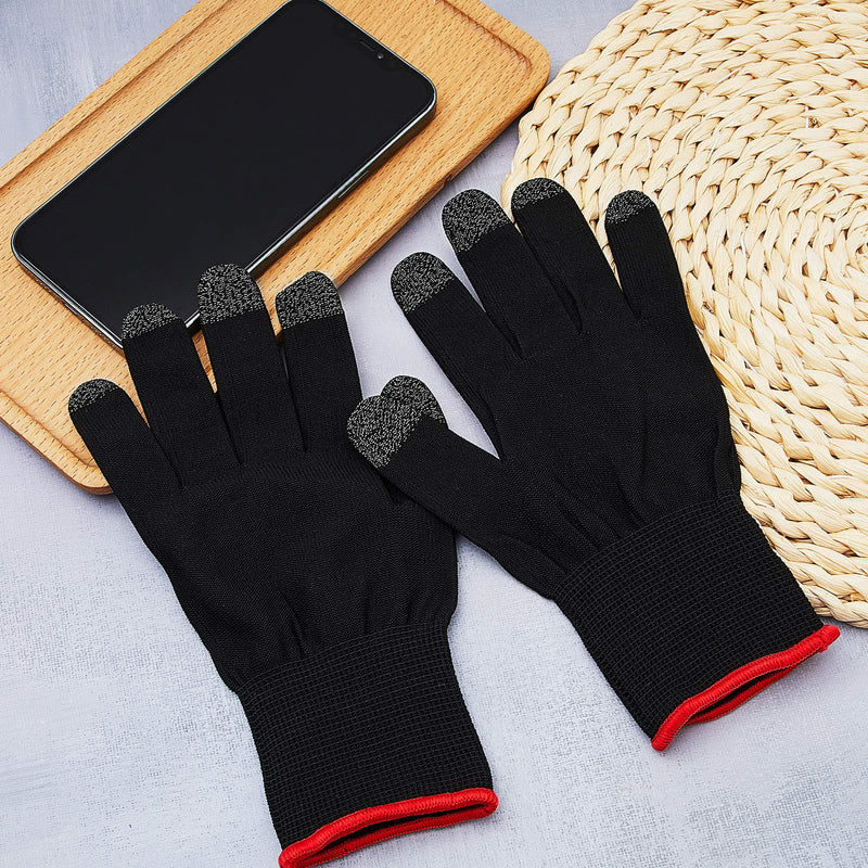 [Australia - AusPower] - 4 Pairs Game Gloves for Gaming Mobile Game Controllers Finger Gloves Set, Anti-Sweat Breathable Touch Finger Gloves Silver Fiber Material for Phone Games PUBG 