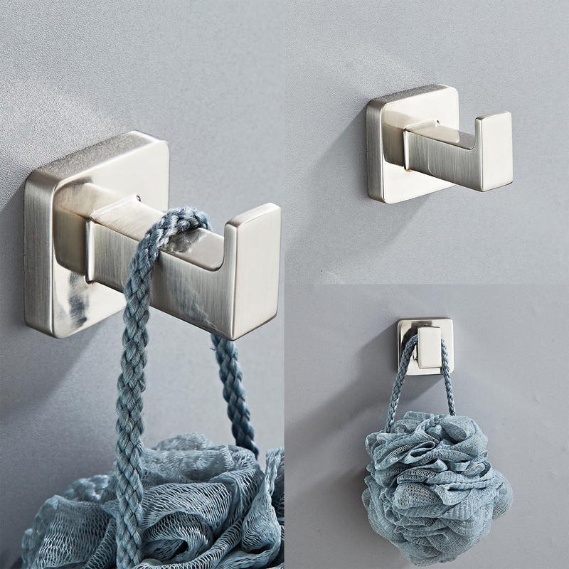 Brushed Nickel Bathroom Hardware Set 4 Pieces,Bathroom Accessories Set Stainless Steel Wall Mounted, Hand Towel Bar, Towel Ring, Robe Towel Hooks,Toilet Paper Holder,Towel Bar Set, 23.6 Inch Brushed Nickel 23.6Inch