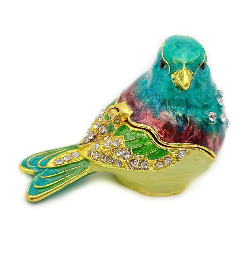 Turquoise Green Bird Jewelry Trinket Box Gift A Malachite
