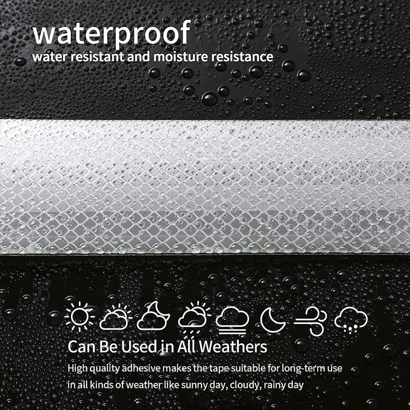 [Australia - AusPower] - Reflective Tape, Waterproof Self Adhesive Dot Reflective Tape Outdoor Safety Caution Reflector for Trailers, Bikes, Cars?Silver, 1 Inch x 65 Feet? White 