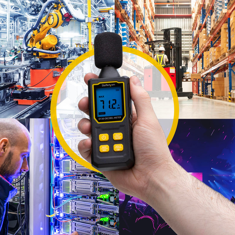 [Australia - AusPower] - StarTech.com Handheld Digital Sound Meter w/Large LCD, Noise/Decibel Level Reader for Server Rooms/Offices, Audio Monitor 