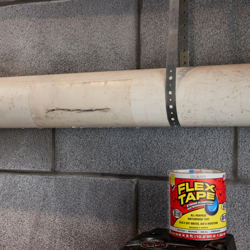 Flex Tape, Original Thick Flexible Rubberized Waterproof Tape - Seal and Patch Leaks, Works Underwater, Indoor Outdoor - Home RV Roof Plumbing and Pool Repairs, Clear, 4 in x 5 ft, Pack of 1 4 in x 5 ft (Pack of 1)