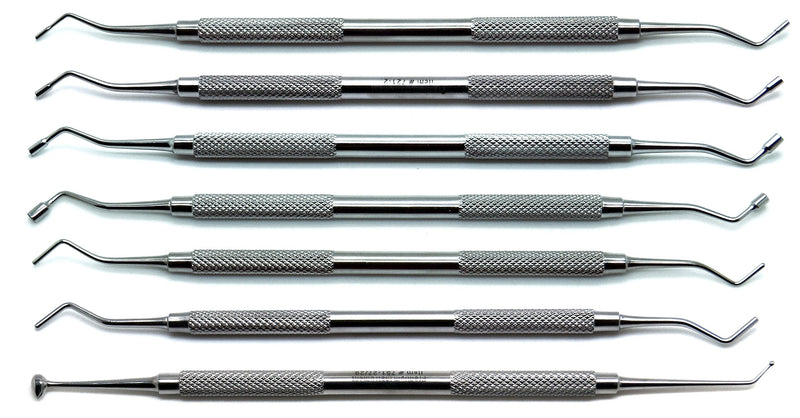 [Australia - AusPower] - Dental Amalgam Filling Serrated Pluggers Plastic Composite Ball Burnishers Double Ended Restorative 7 Pieces Instruments 