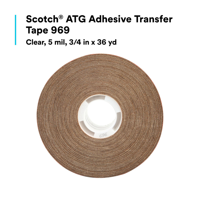 [Australia - AusPower] - 3M Scotch ATG Adhesive Transfer Tape 969, Clear, 3/4 in x 36 yd, 5 mil (Pack of 12) 0.75 in x 36 yd 5.0 mil 108.0 