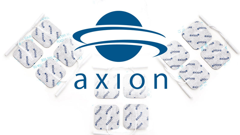 16 Electrodes with 2mm jack - Square self adhesive Pads - 5x5cm - Fits all TENS EMS units with 2mm connection - axion brand quality | 2 mm plug-in connection. Reusable self-adhesive electrodes for TENS device and EMS trainer, super adhesion + conductiv...
