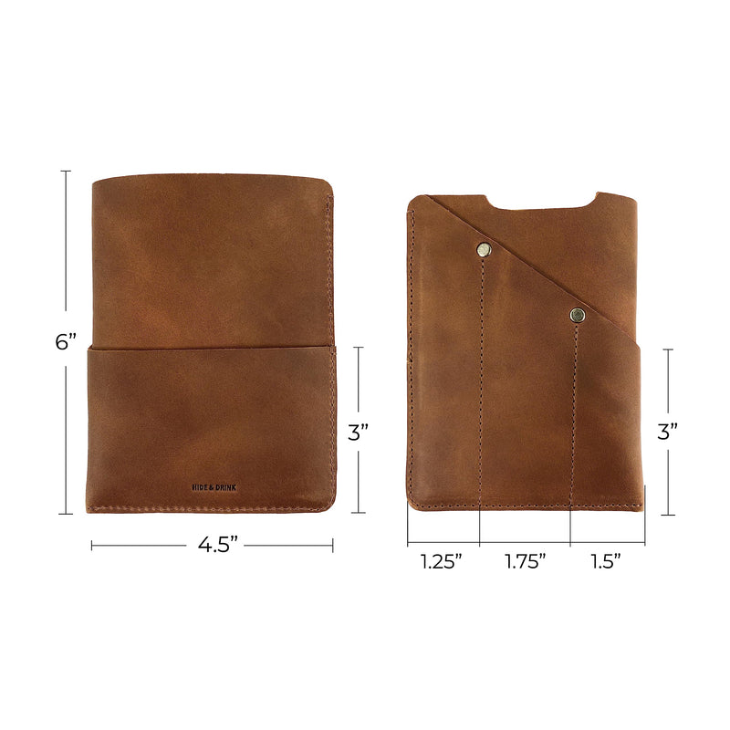 Hide & Drink, Rustic Multi-Tool Pocket Pouch Handmade from Full Grain Leather, Classic Multipurpose Bag, Compact Organizer, Camping Accessories - (Single Malt Mahogany) Single Malt Mahogany