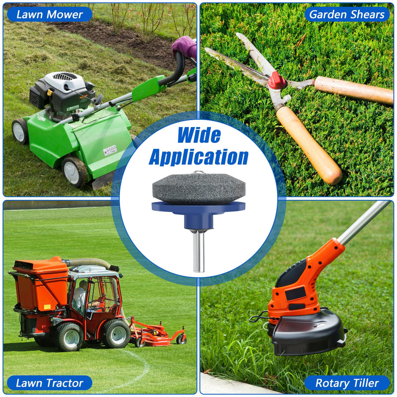 [Australia - AusPower] - 4+1PCS Lawn Mower Blade Sharpener, Universal Lawnmower Blade Sharpener Mower Sharpening Stone with 1PCS Balance Tool for Hand Drill/Power Drill Single layer 