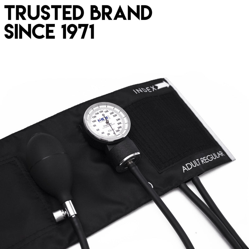 [Australia - AusPower] - MDF Instruments Calibra Aneroid Premium Professional Sphygmomanometer + Latex-Free Large, Adult and Pediatric Replacement Blood Pressure Monitor Cuff D-Ring - Double Tube 