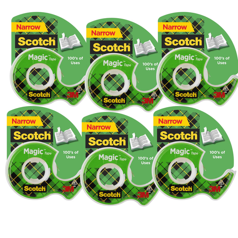 Scotch Magic Tape Refill Rolls, 1/2 in x 800 in, Invisible Matte Finish, Writable, 6 Rolls