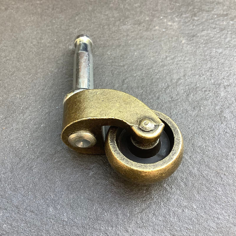 [Australia - AusPower] - 1" Swivel Stem Ball Caster Wheel, Zinc Alloy Castor for Furniture Socket Type Mounting Stem, Antique Brass, 353lbs, Pack of 4 