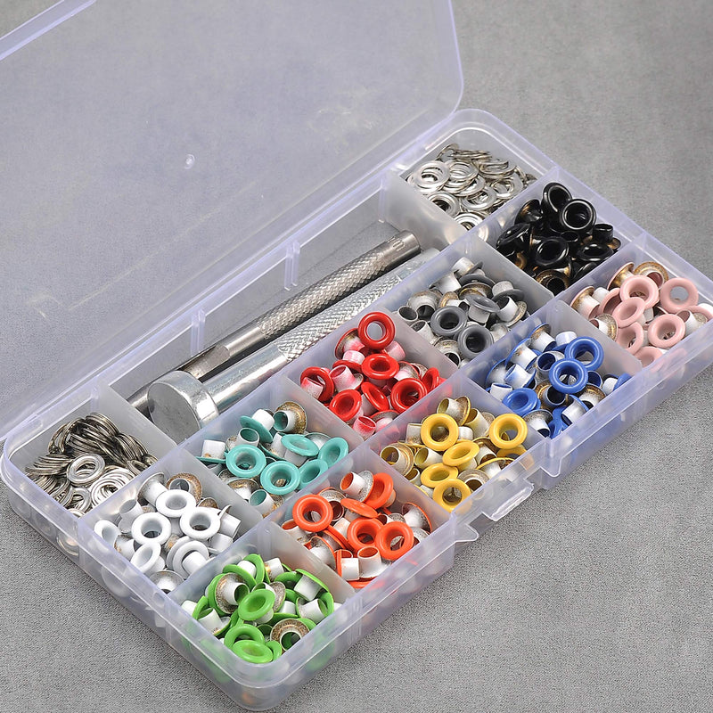 [Australia - AusPower] - YORANYO 400 Sets 3/16 Inch Grommet Mixed Colors Eyelets Kit for Fabric Leather Scrapbooking Card Making Leather Craft Shoes Clothes Bags Fabric Canvas Paper Craft with Install Tool Kit in Storage Box 