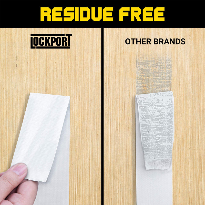 Lockport 2 Pack Grip Tape 50 Ft x 4 in and 6 Pack White Duct Tape 20 Yds x 2 Inches Bundle