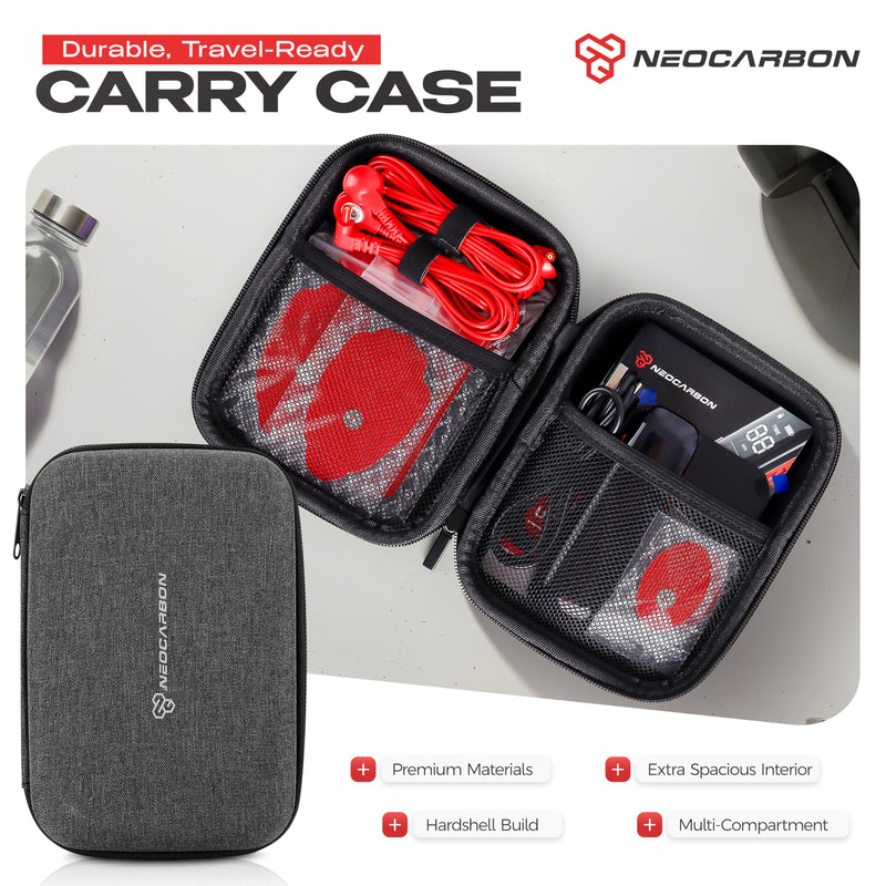 NEOCARBON TENS Unit Muscle Stimulator Slim for Pain Relief, Physical Therapy & Muscle Recovery, Portable EMS Pulse Massager Machine for Back, Neck & Shoulder Pain, Red