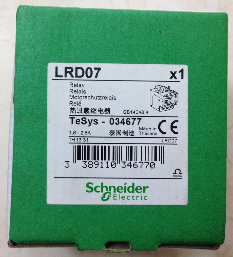 [Australia - AusPower] - Square D. Company LRD07 1.6/2.5A Overload Relay 