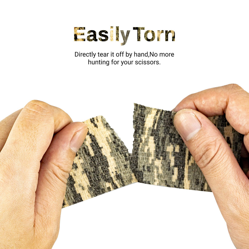 FRESINIDER 9 Rolls Self Adhesive Wrap Athletic Tape Gauze, Breathable Elastic Cohesive Bandage for Sports Injury & Pet (7 Pcs 2" x 5 Yards + 2 Pcs 1" X 5 Yards) (Digital Woodland Camo) Digital Woodland Camo