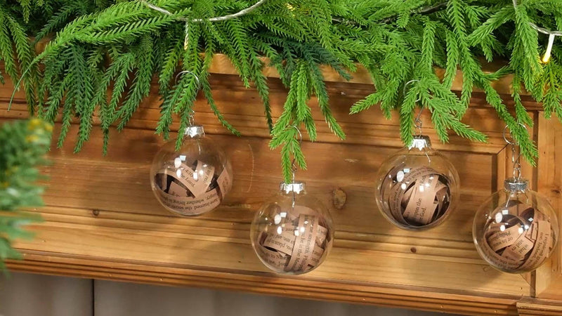 2Pcs Christian Christmas Ornaments Bible Ball Religious Gift Rescued Antique Bible Glass Religious Hanging Ornament with Silver Cross Xmas Tree Decoration for Home Office Church 2