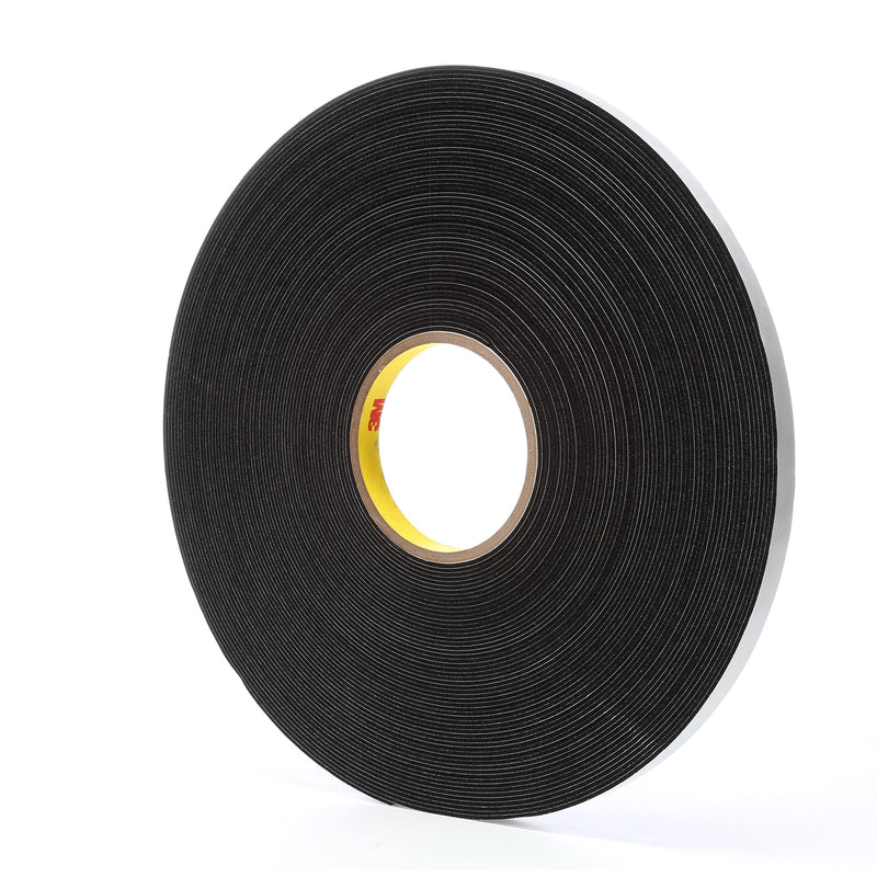 3M Vinyl Foam Tape 4516, Black, 1/4 in x 36 yd, 62 mil 36 Yards 0.25 inches