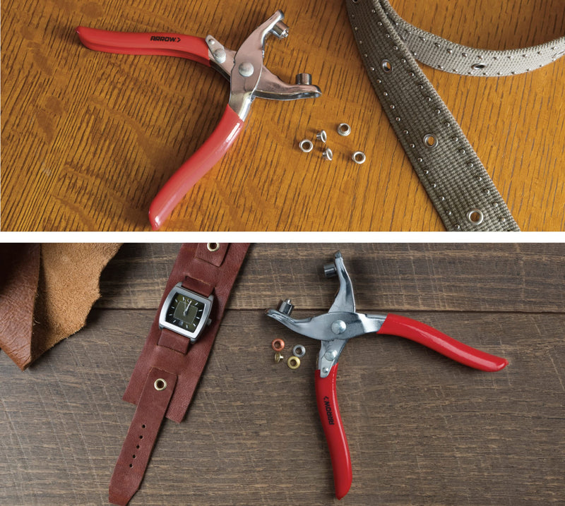 [Australia - AusPower] - Arrow GEPK532 Eyelet Tool Kit, Hole Punch Pliers for Fabric, Leather, Canvas, Includes 100 Eyelets, 5/32-Inch, Gold,silver 