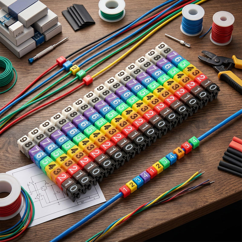 Eujgoov Cable Marker Tubes for Wire Numbering Plastic Wire Label Markers with Digital Numbering - 150-Piece Set (1.5mm Inner Diameter & 1.5mm Outer Diameter)