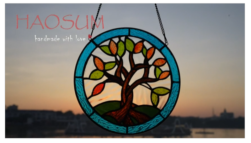 Tree of Life Stained Glass Suncatcher for Window Hangings,Mom Gifts Tree Life a