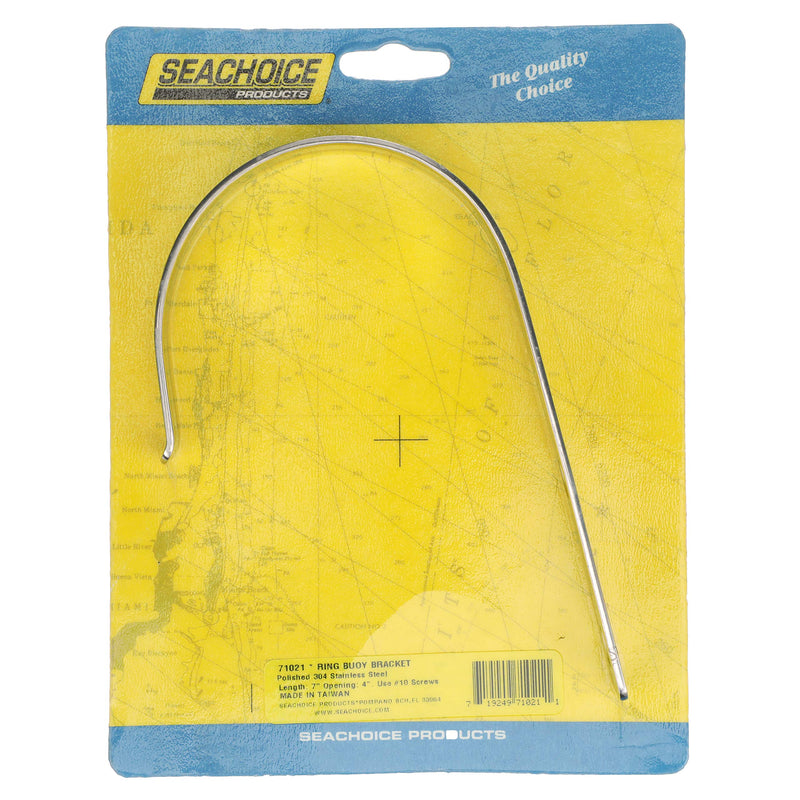 Seachoice Ring Buoy Bracket, Polished 304 Stainless Steel, 4 in. Opening One Size