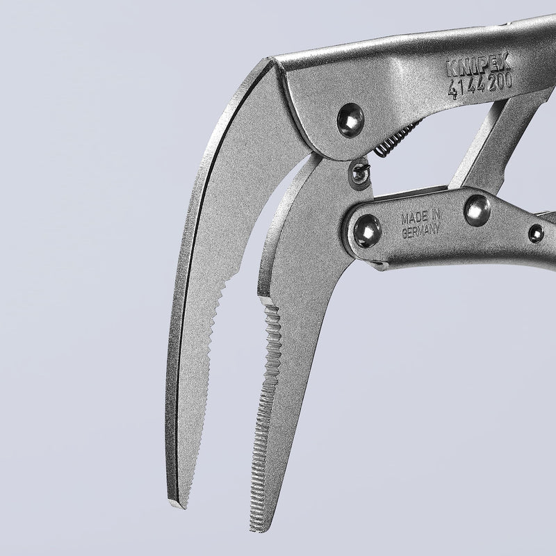 Knipex Tools 41 44 200 8" Angled Long Nose Locking Grip Pliers,