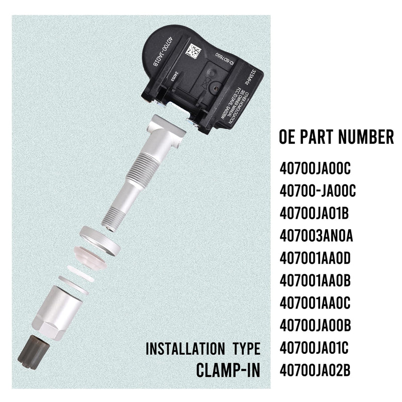 [Australia - AusPower] - TPMS Tire Pressure Sensors 315MHz Compatible with Nissan 2006-2012 Altima 2008-2015 Armada & Infiniti FX Series G Series Replaces# 40700JA00C 40700JA01B (4 PCS) 