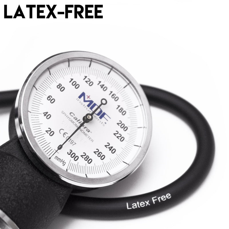 [Australia - AusPower] - MDF Instruments Calibra Aneroid Premium Professional Sphygmomanometer + MDF Latex-Free Large Adult, Adult, and Pediatric Replacement Blood Pressure Monitor Cuff D-Ring - Double Tube 