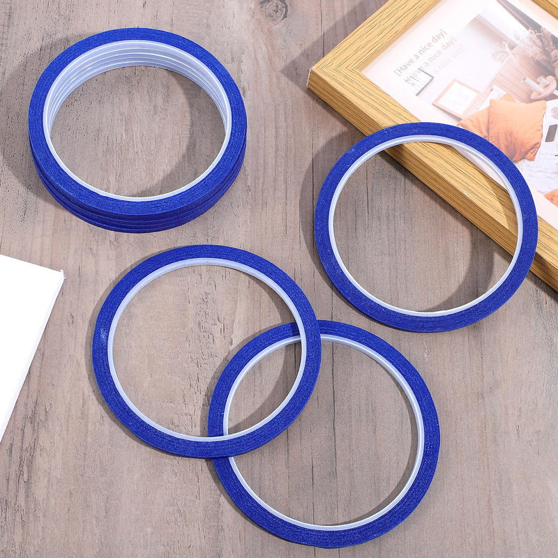 8 Rolls Blue Pinstripe Tape, Thin Line Painters Tape, 1/8 Inch Low Tack Automotive Masking Tapes for Car Auto Paint Art Wall DIY Painting Crafts Trim Thin Finishing Masking