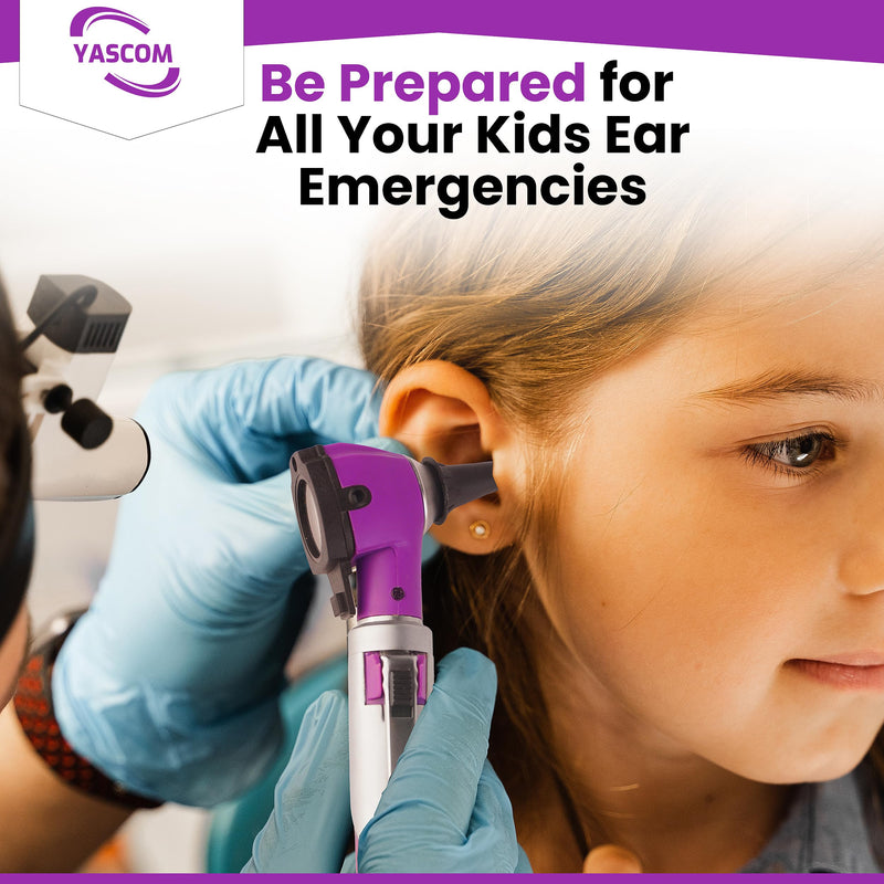 [Australia - AusPower] - Otoscope Professional Diagnostic Ear Otoscope with Light Pocket Size Ear Infection Checker with 10x Specula & Case, Ear Otoscope for Doctors, Nurses, & Students Purple 